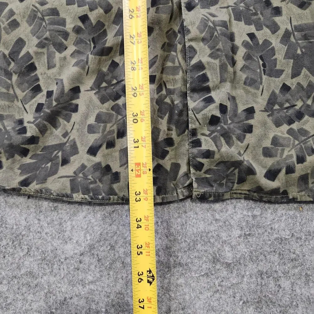 VTG Banana‎ Republic Shirt Mens XL Green Leaf Short Sleeve Button Up Tropical